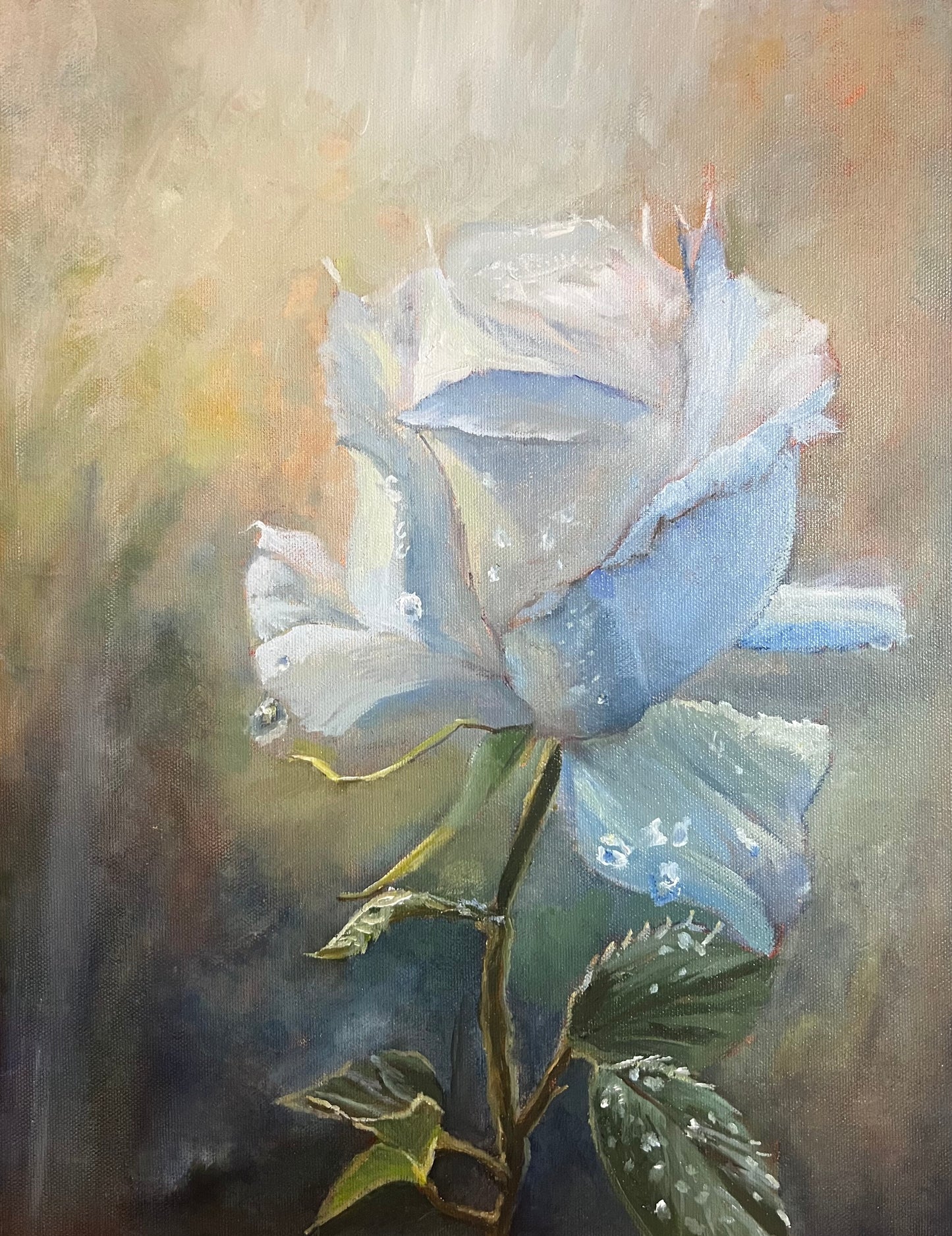 Light Blue Rose series Title: " For Her " painting art piece