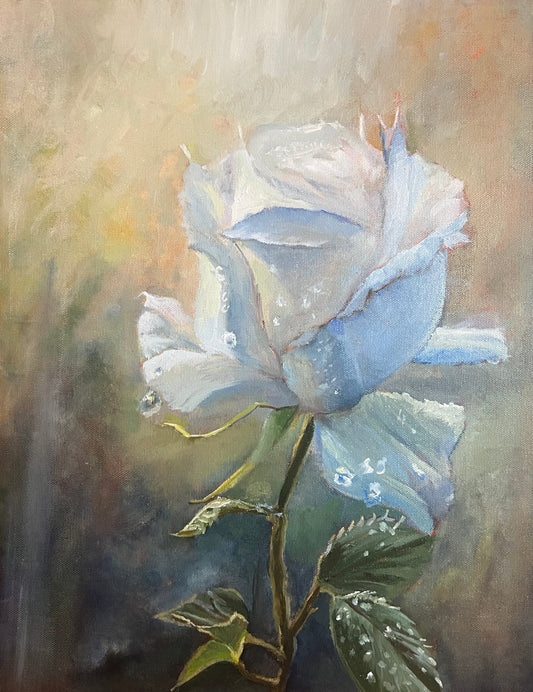 Light Blue Rose series Title: " For Her " painting art piece