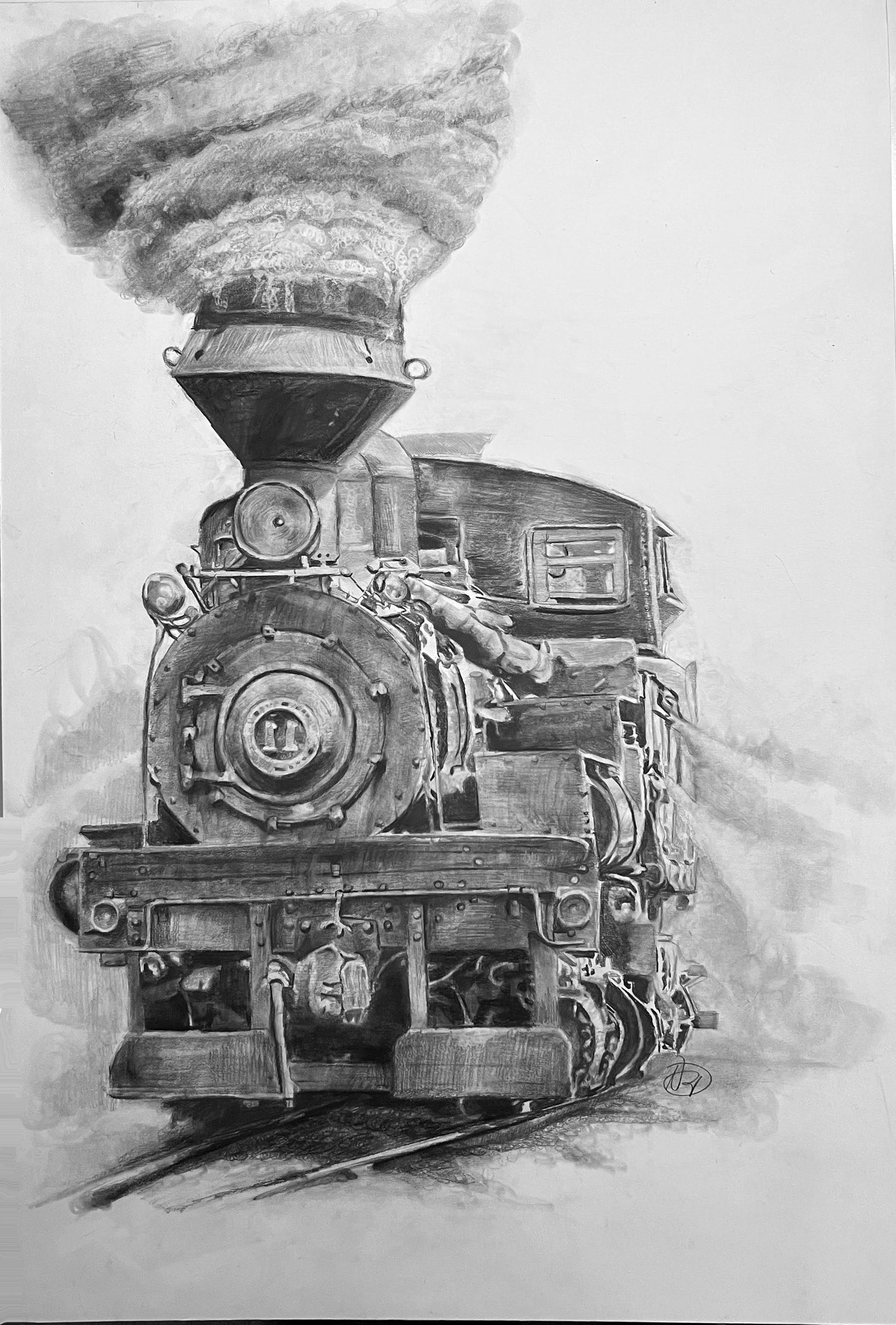 Drawing of Shay Steam Locomotive No.11
