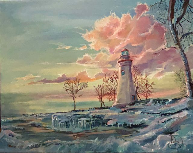 "Cold Shores" Acrylic painting