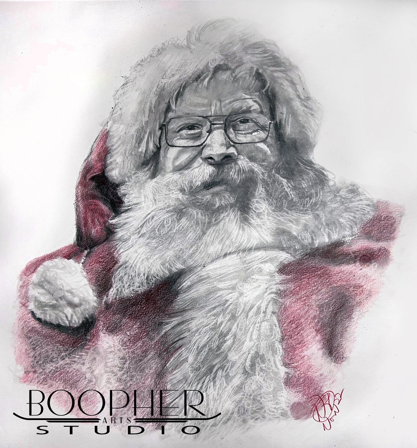 Winter Holiday Art Prints Greeting Cards of Kris Kringle