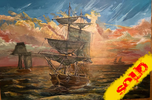 "Pearls at Sea" Acrylic painting