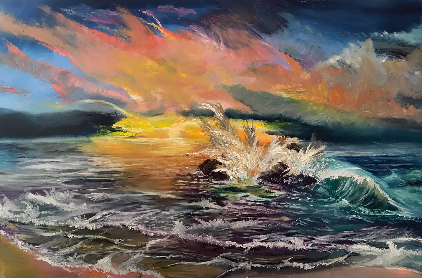 "feeling the ocean move" oil painting