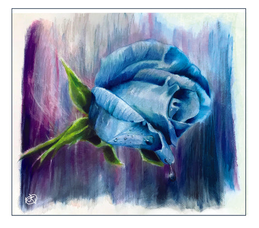Blue Rose-“Luminous Blue Rose” art piece